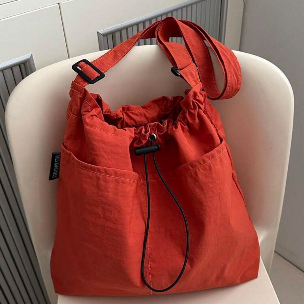 Orange Bucket Crossbody Bag